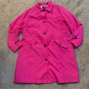 Lands’ End Pink Trench Coat Jacket XL